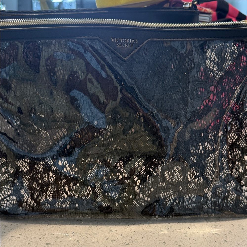 Victoria's Secret Black Lace Cosmetic Bag